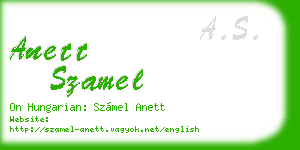 anett szamel business card